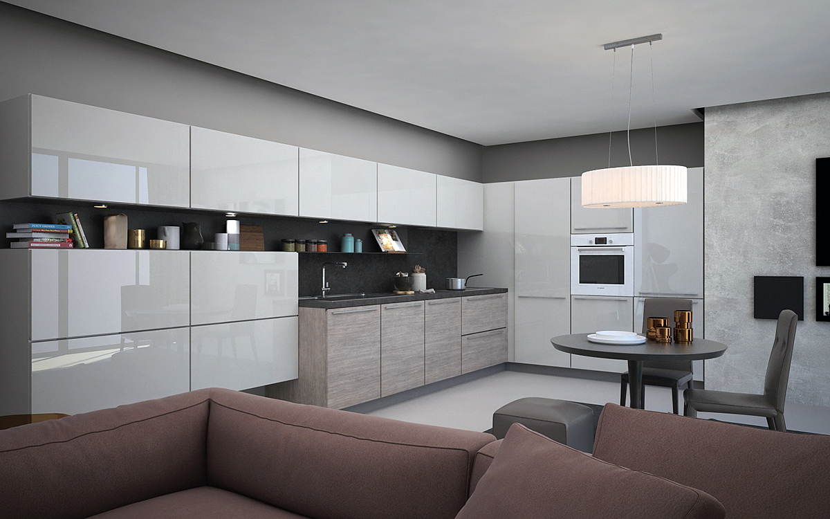 pretty，Kitchen scene，Interior design，modeling，